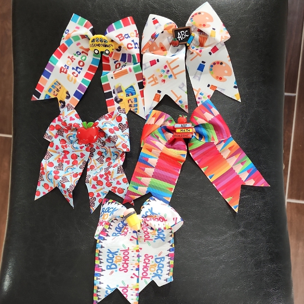 Pk/5 Back To School Girls Hair Clips.